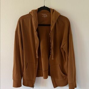 Zip-Up Brown Sweater